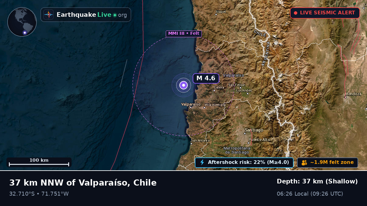 Off the coast of Valparaíso, Chile