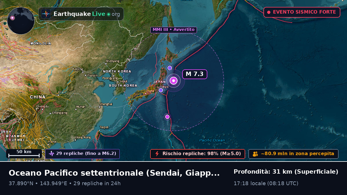 Oceano Pacifico settentrionale (Giappone)