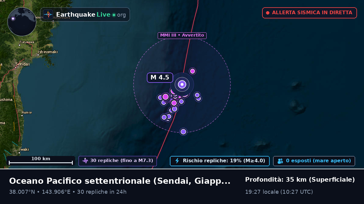 Oceano Pacifico settentrionale (Giappone)