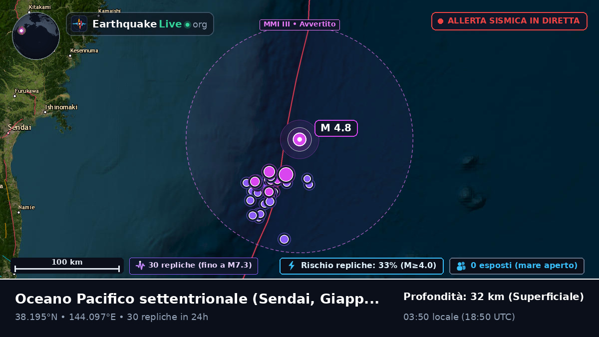 Oceano Pacifico settentrionale (Giappone)