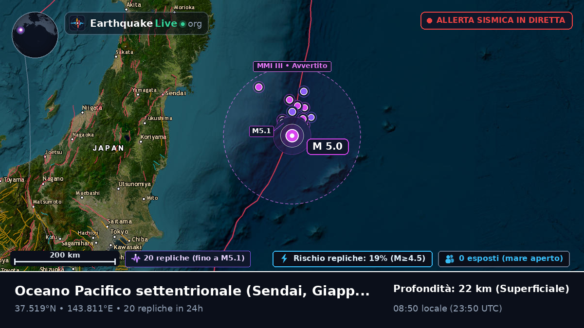 Oceano Pacifico settentrionale (Giappone)