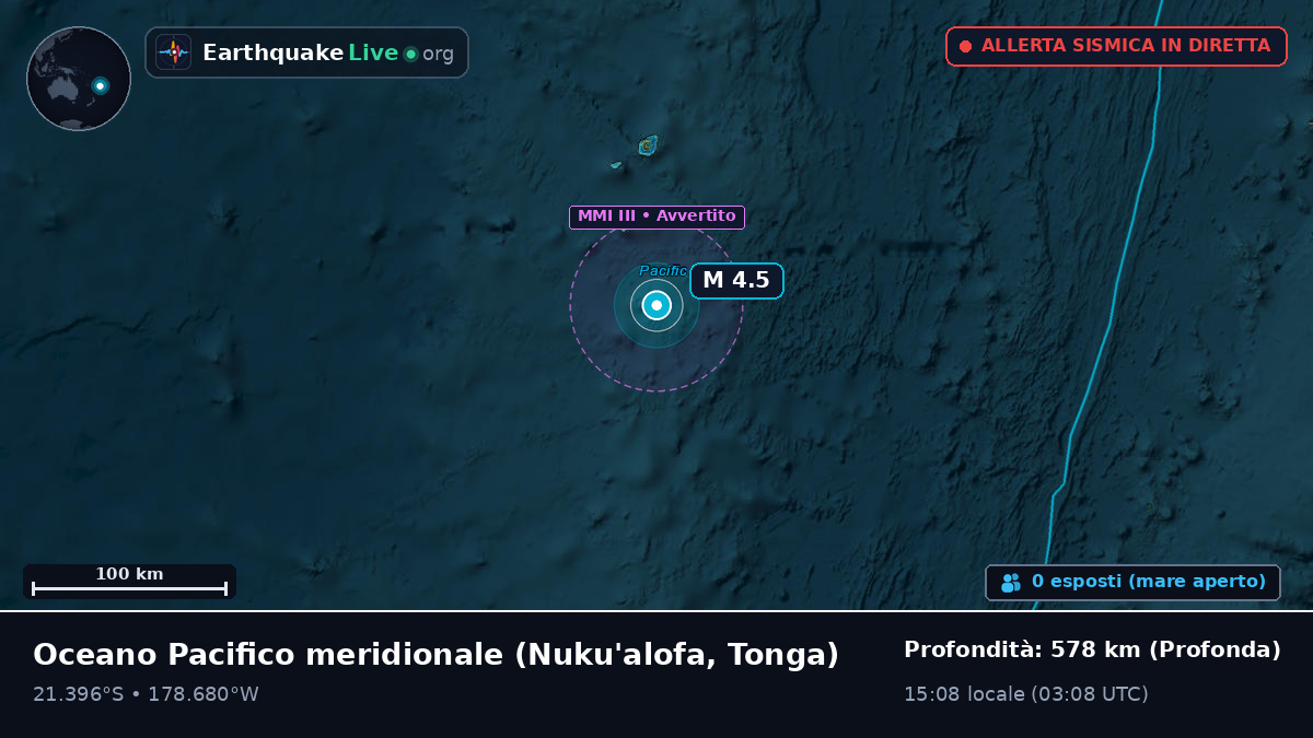 Oceano Pacifico meridionale (Tonga)